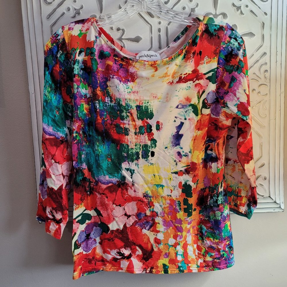 Size M Peck & Peck Multicolor Golf Long Sleeve